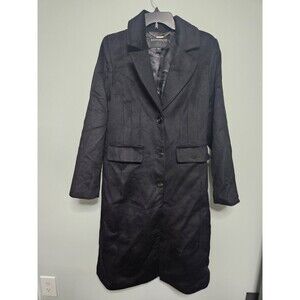Sz S - Bernardo Long Coat Black Wool Blend